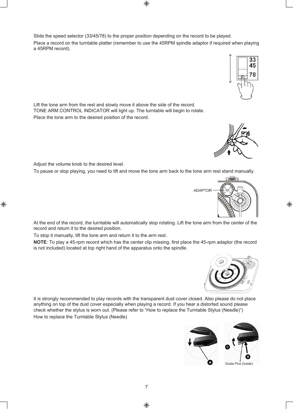 Konig Electronic USB turntable with speakers User Manual | Page 7 / 42