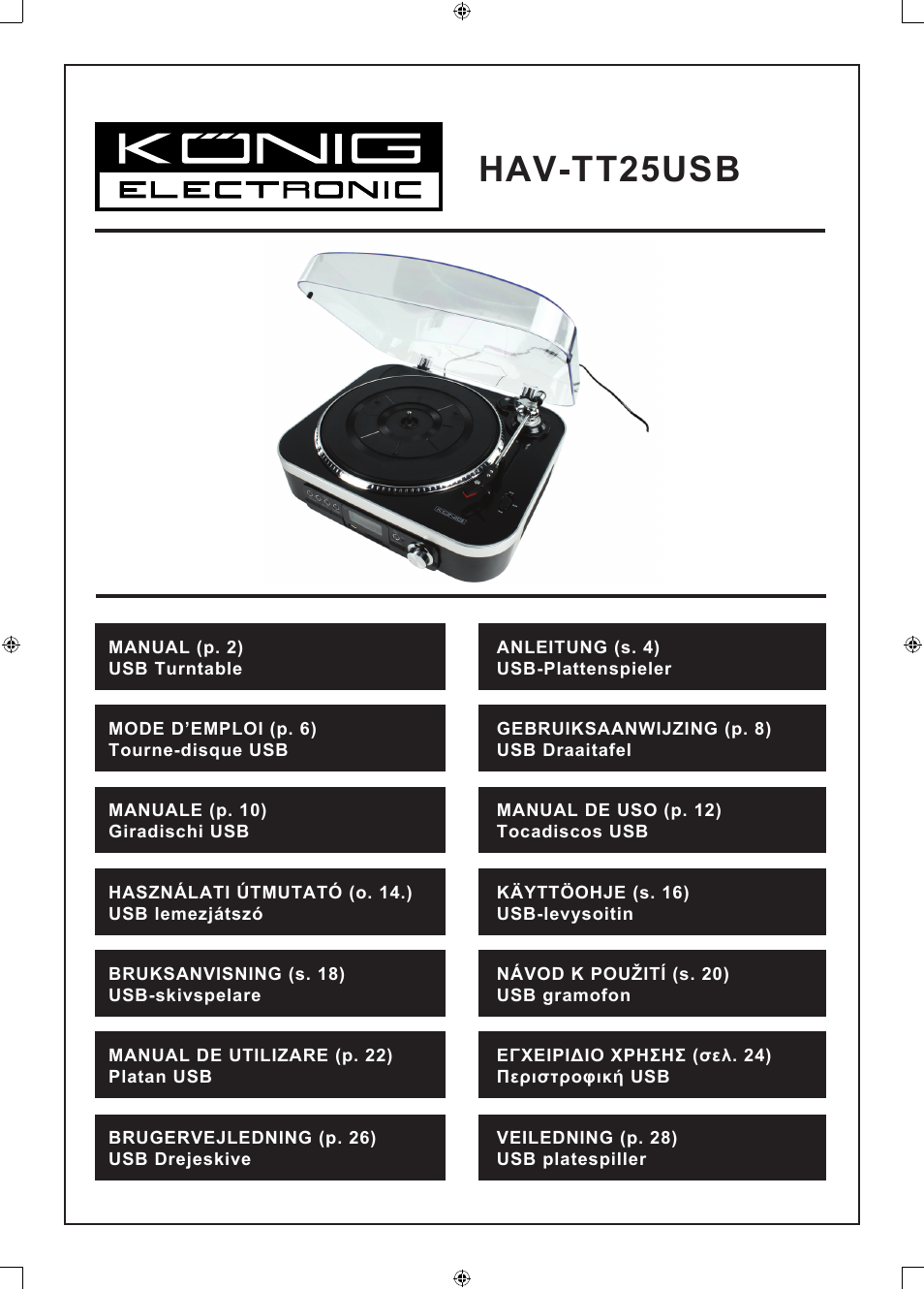 Konig Electronic USB turntable with speakers User Manual | 30 pages