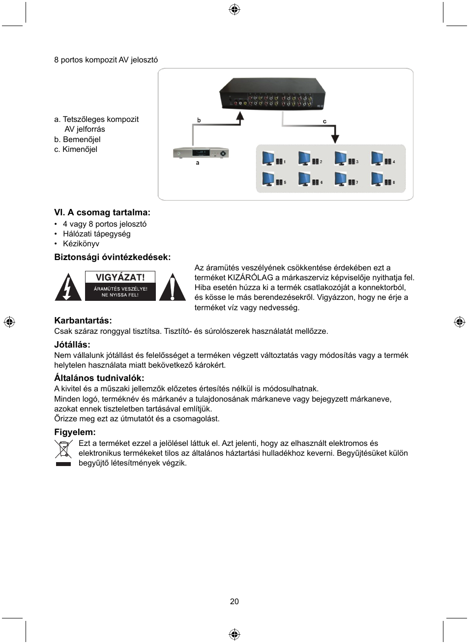 Konig Electronic 8 port composite audio/video splitter User Manual | Page 20 / 40