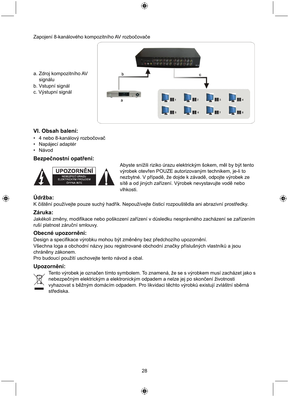 Konig Electronic 8 port composite audio/video splitter User Manual | Page 28 / 40