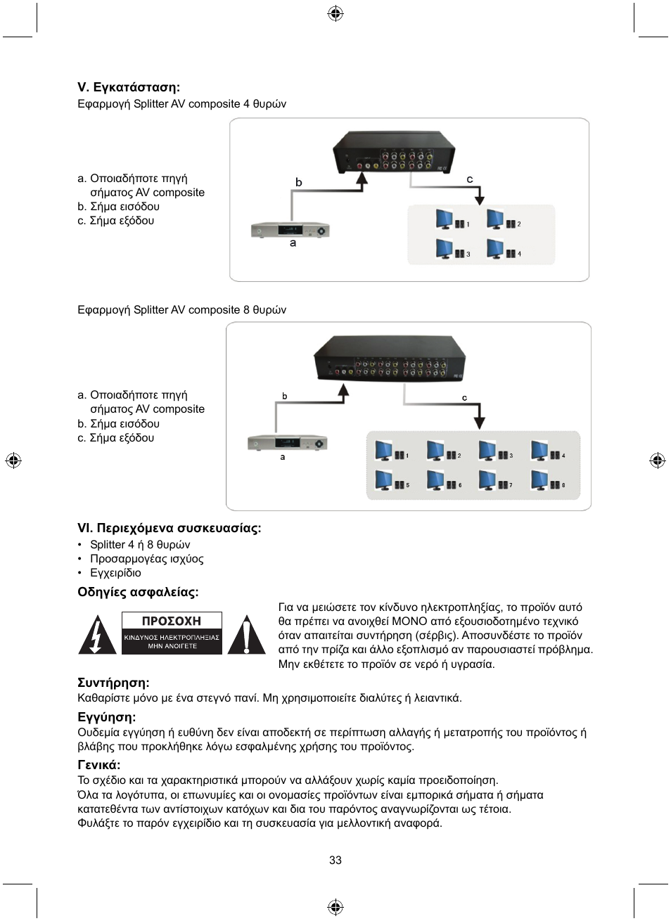 Konig Electronic 8 port composite audio/video splitter User Manual | Page 33 / 40