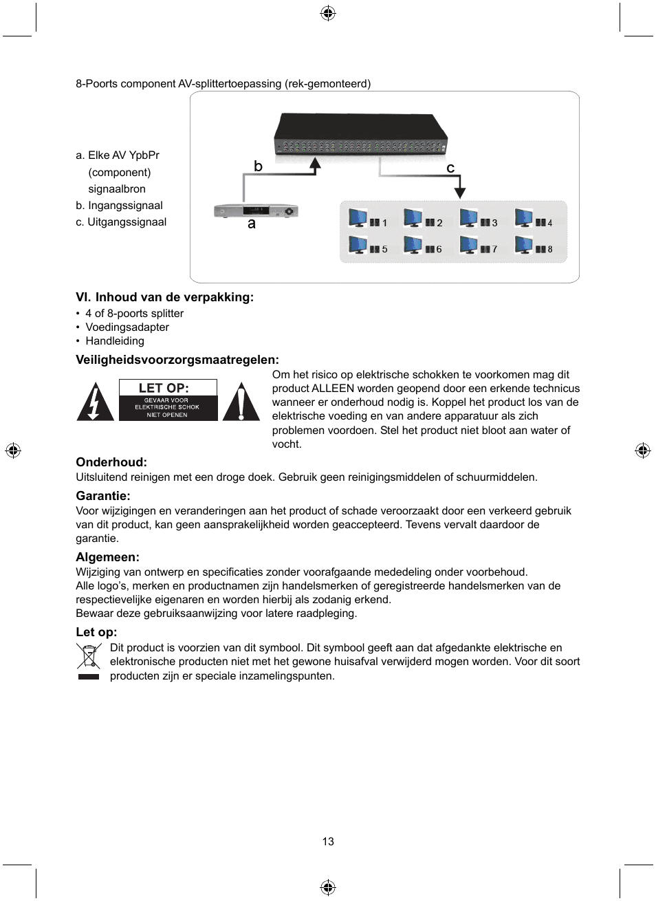 Konig Electronic 4 port component audio/video splitter User Manual | Page 13 / 44