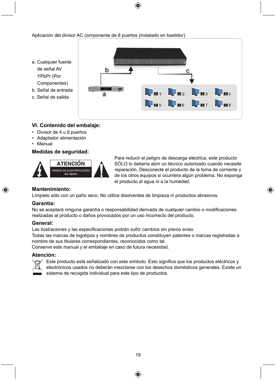 Konig Electronic 4 port component audio/video splitter User Manual | Page 19 / 44