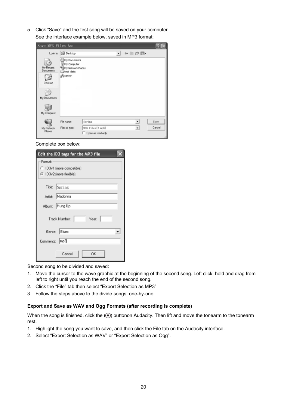 Konig Electronic USB turntable User Manual | Page 20 / 31