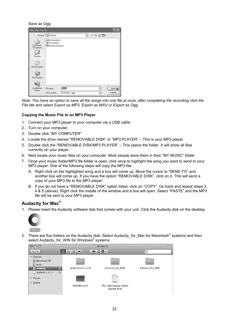 Audacity for mac | Konig Electronic USB turntable User Manual | Page 22 / 31