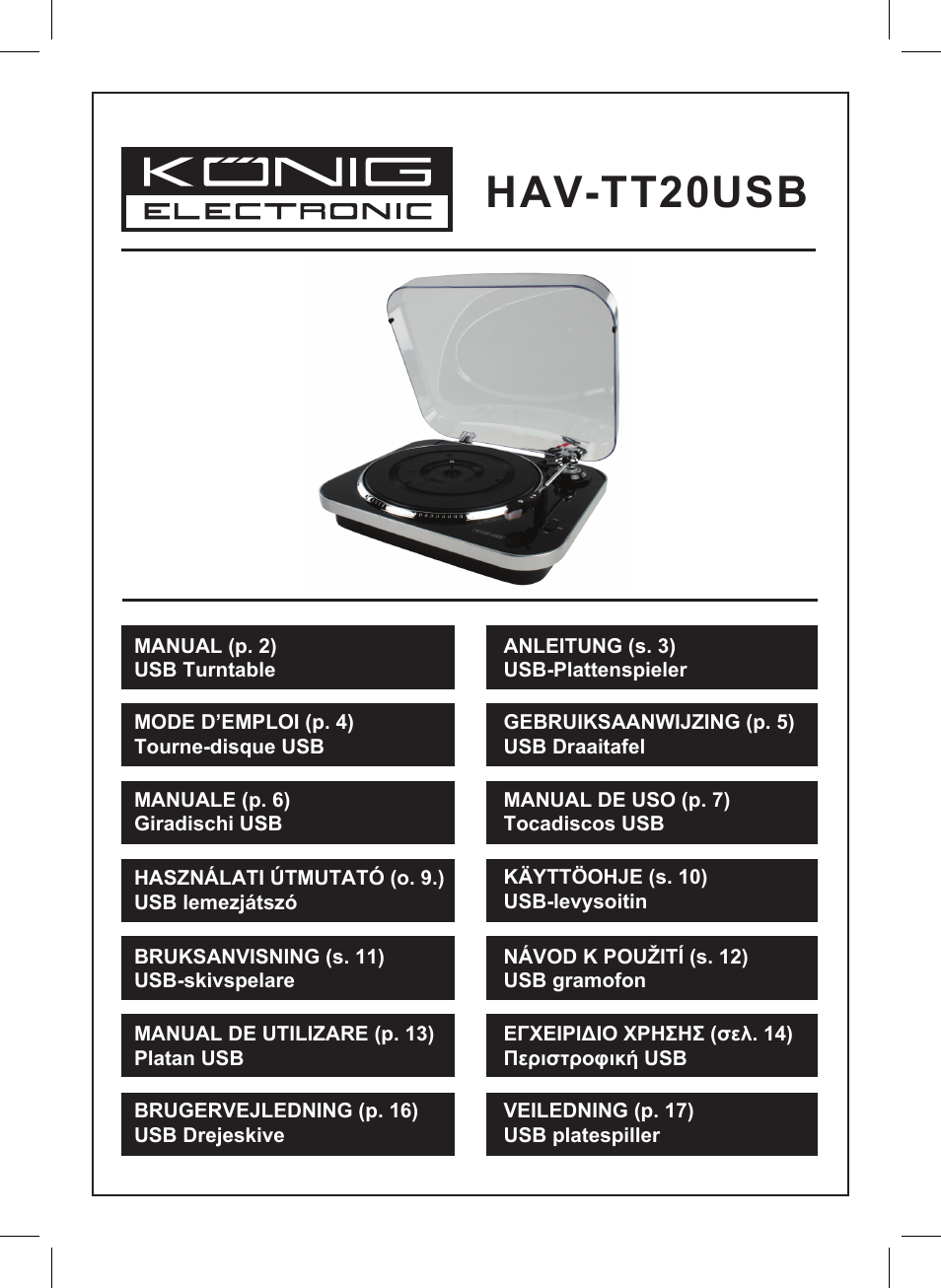 Konig Electronic USB turntable User Manual | 19 pages