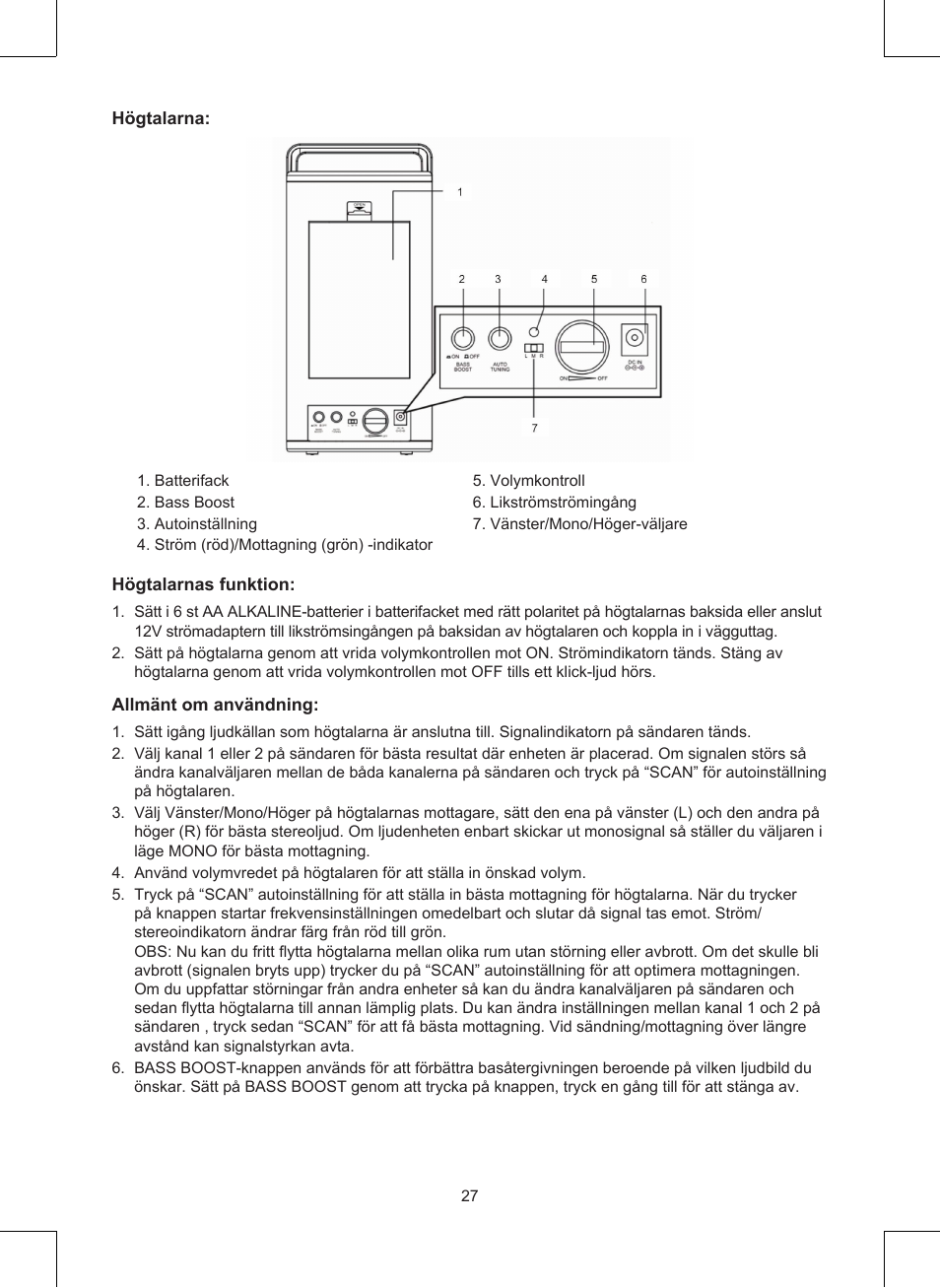 Konig Electronic Wireless RF speakers User Manual | Page 27 / 44