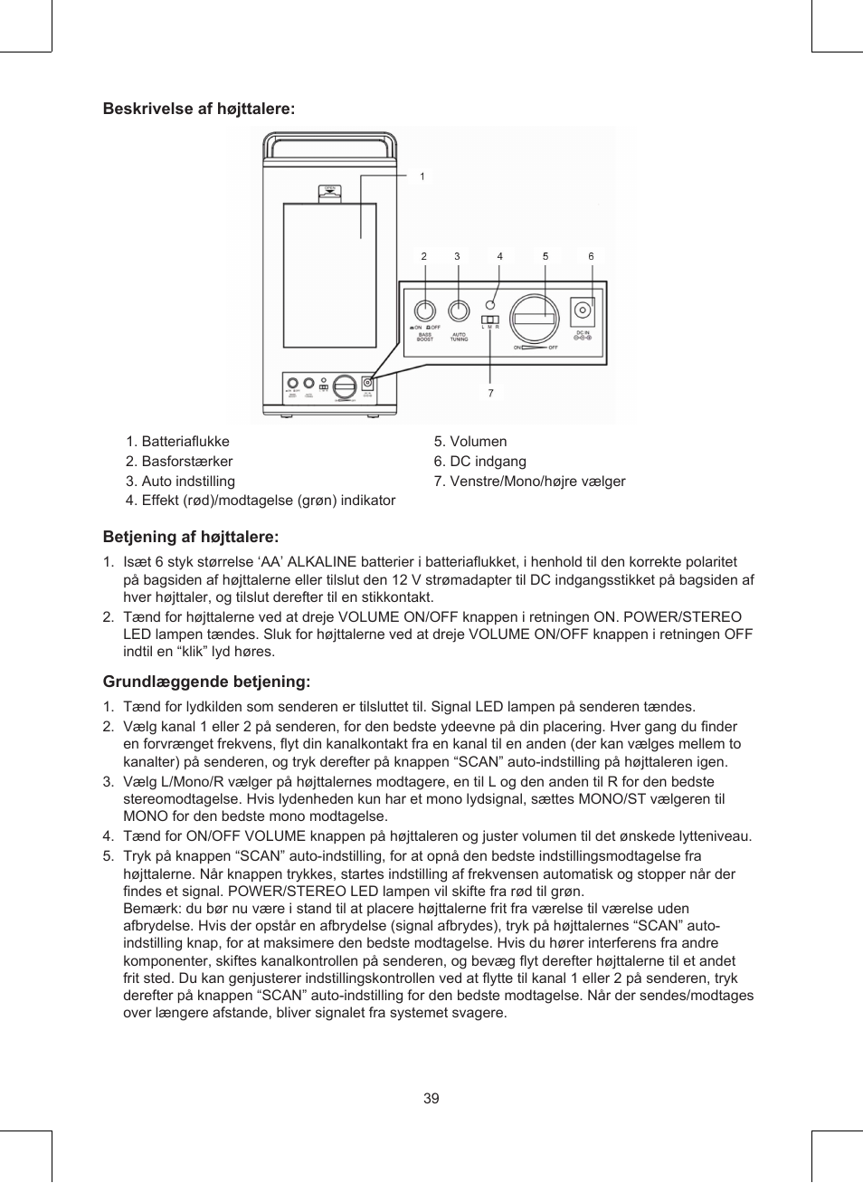 Konig Electronic Wireless RF speakers User Manual | Page 39 / 44
