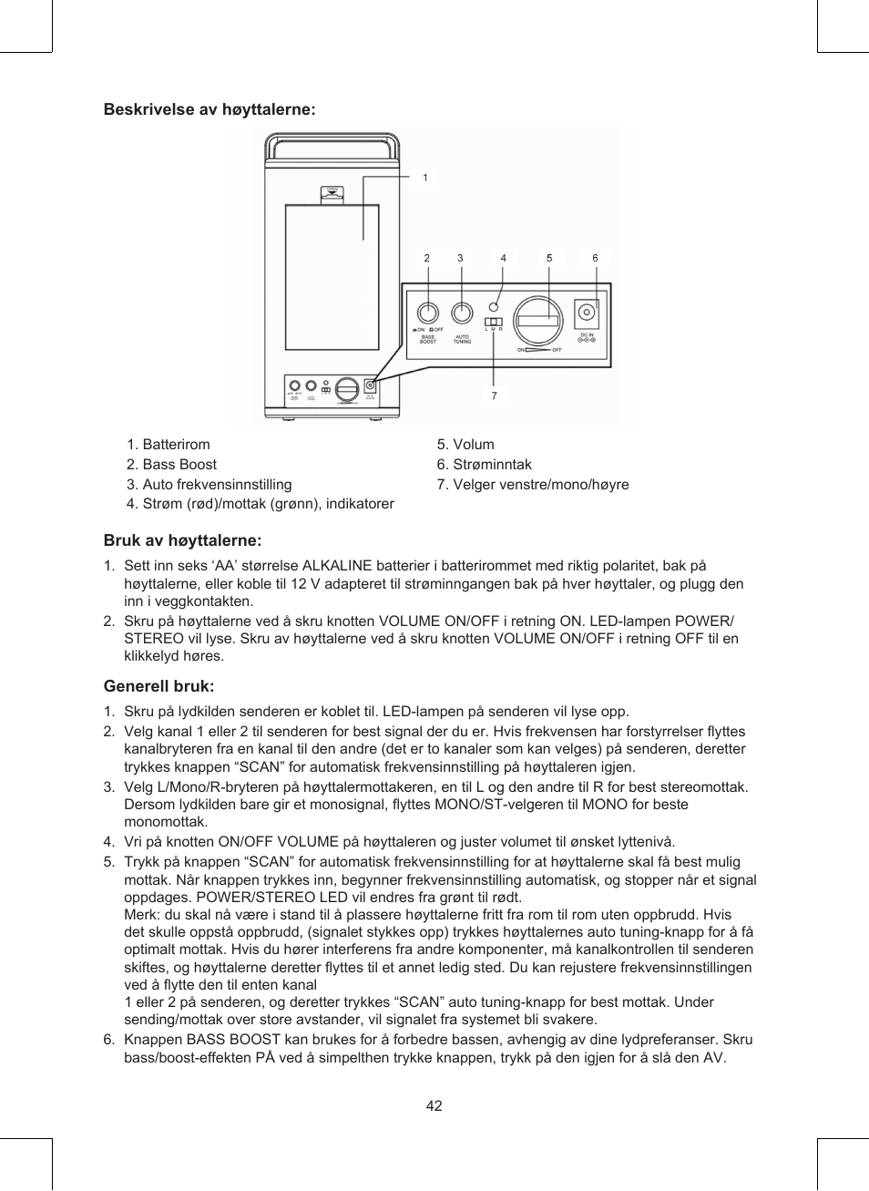 Konig Electronic Wireless RF speakers User Manual | Page 42 / 44