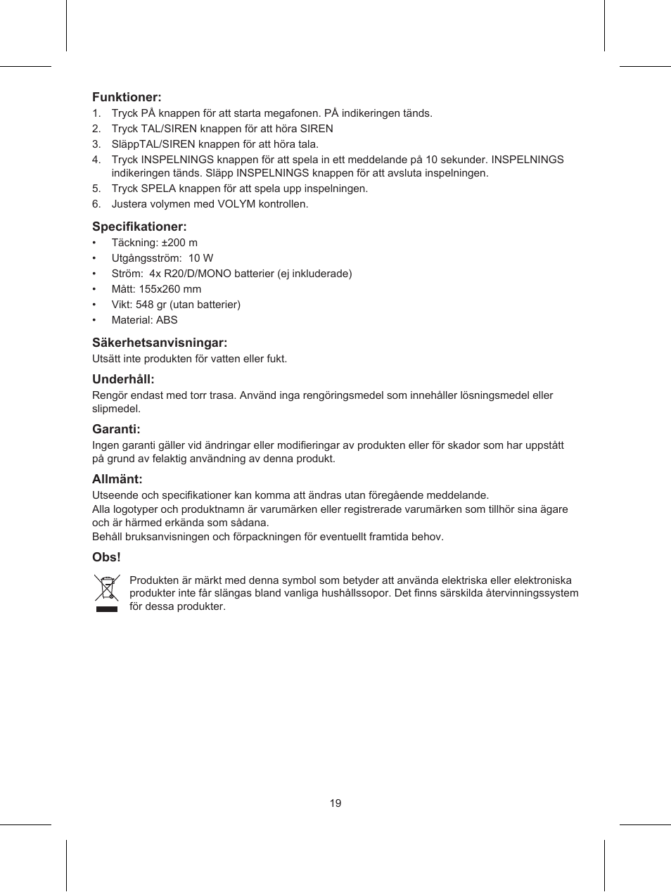 Konig Electronic Wireless RF speakers User Manual | Page 19 / 31