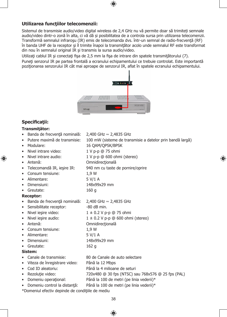 Konig Electronic 2.4 GHz digitaal audio / video system User Manual | Page 38 / 52