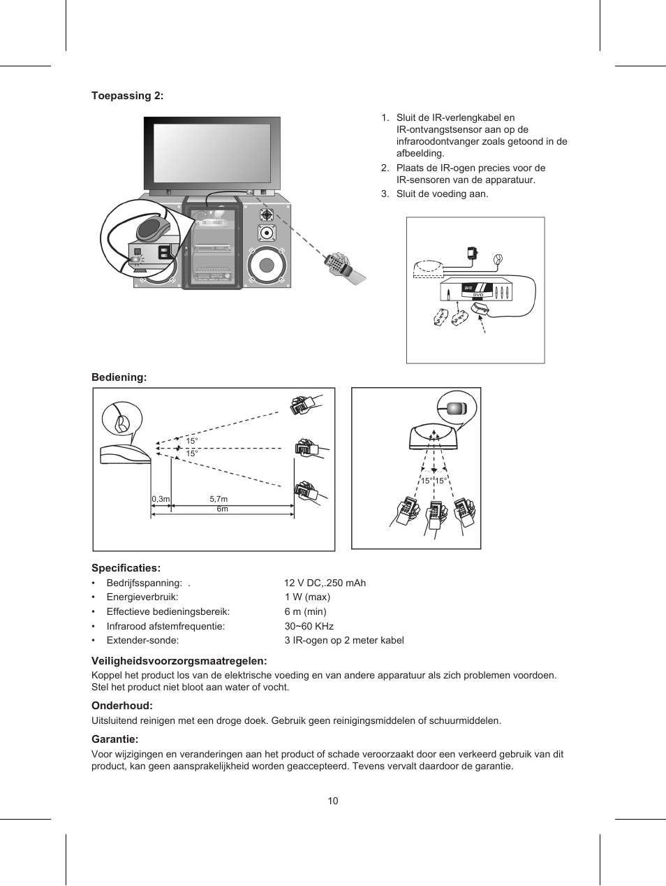 Konig Electronic IR remote control extender User Manual | Page 10 / 35