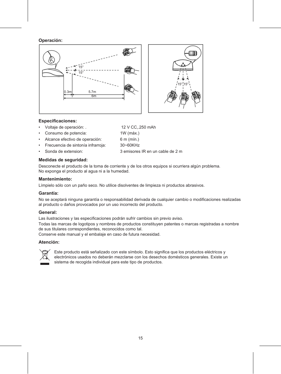 Konig Electronic IR remote control extender User Manual | Page 15 / 35