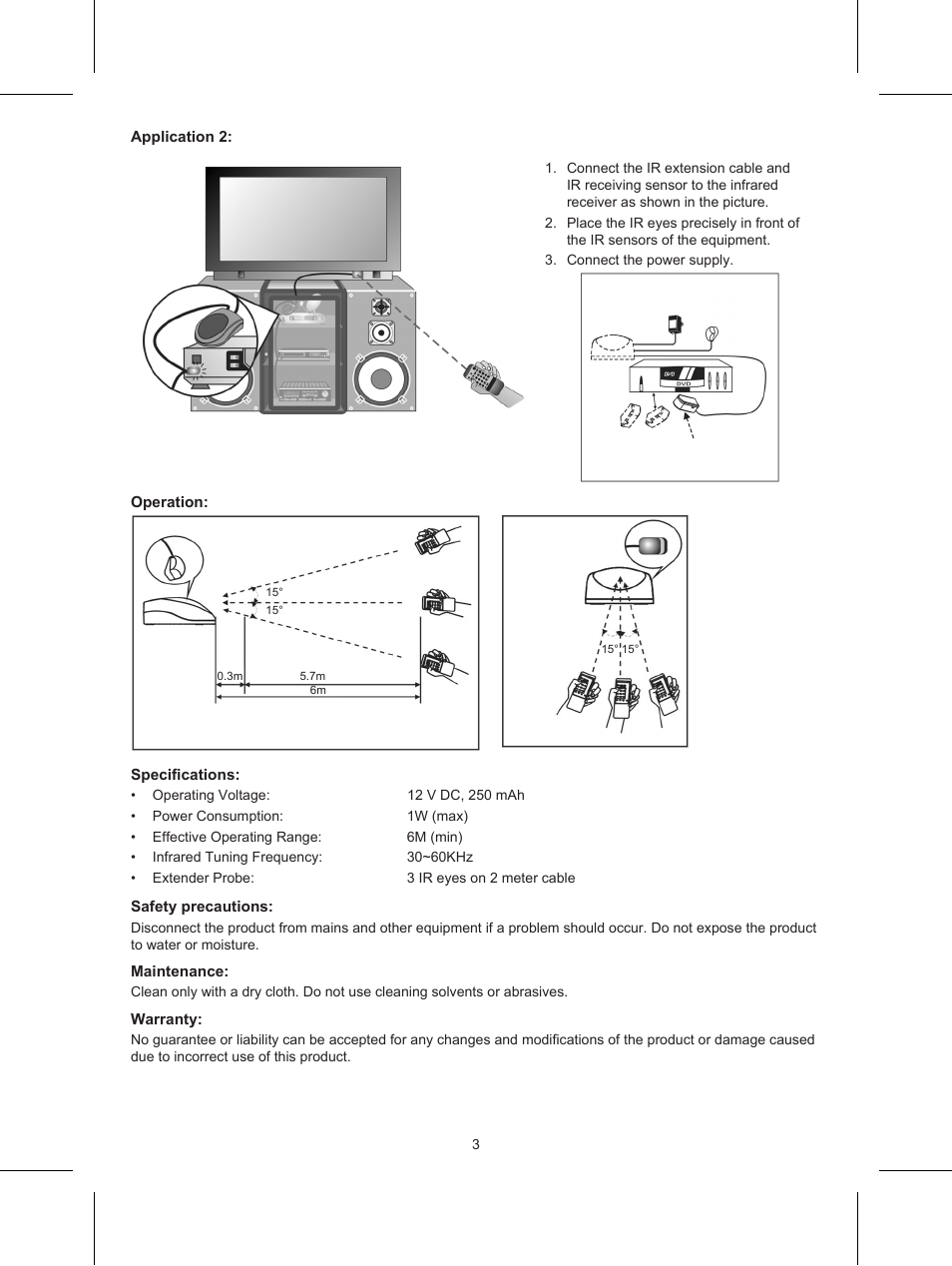 Konig Electronic IR remote control extender User Manual | Page 3 / 35