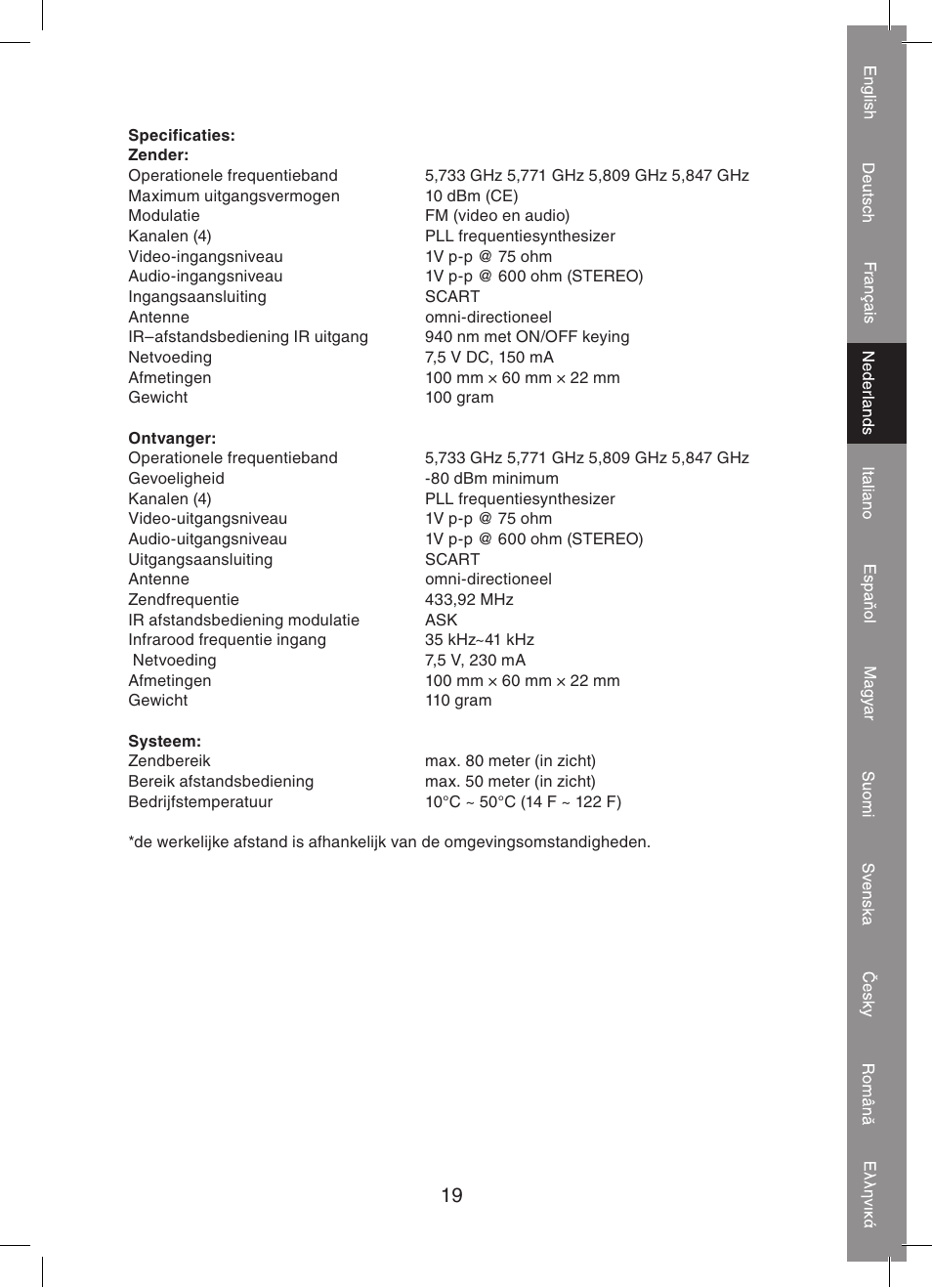 Konig Electronic 5.8 GHz wireless SCART set User Manual | Page 19 / 64