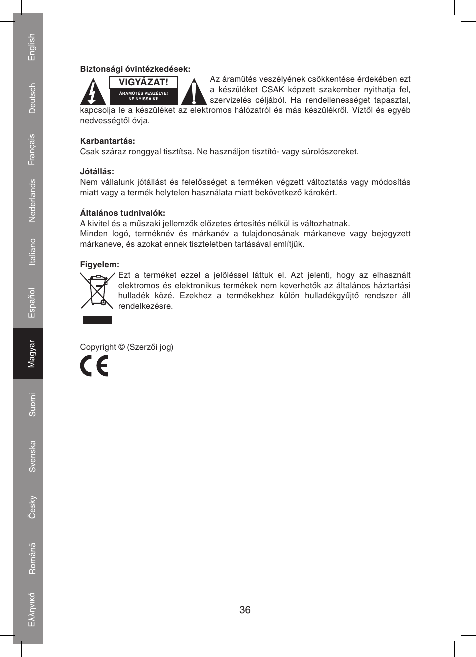 Konig Electronic 5.8 GHz wireless SCART set User Manual | Page 36 / 64