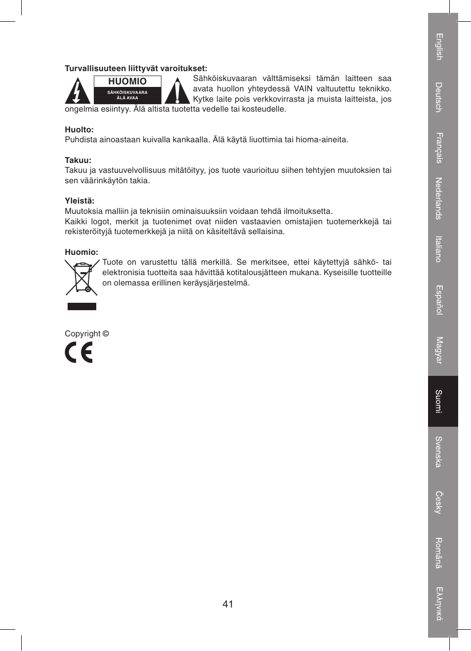 Konig Electronic 5.8 GHz wireless SCART set User Manual | Page 41 / 64