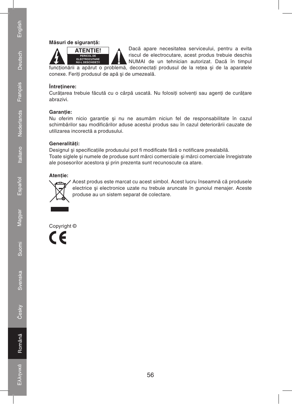 Konig Electronic 5.8 GHz wireless SCART set User Manual | Page 56 / 64