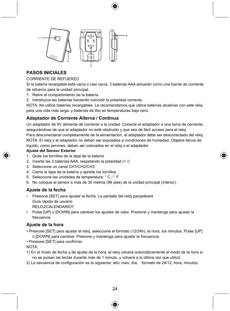 Konig Electronic Radio alarm clock with outside sensor User Manual | Page 24 / 62