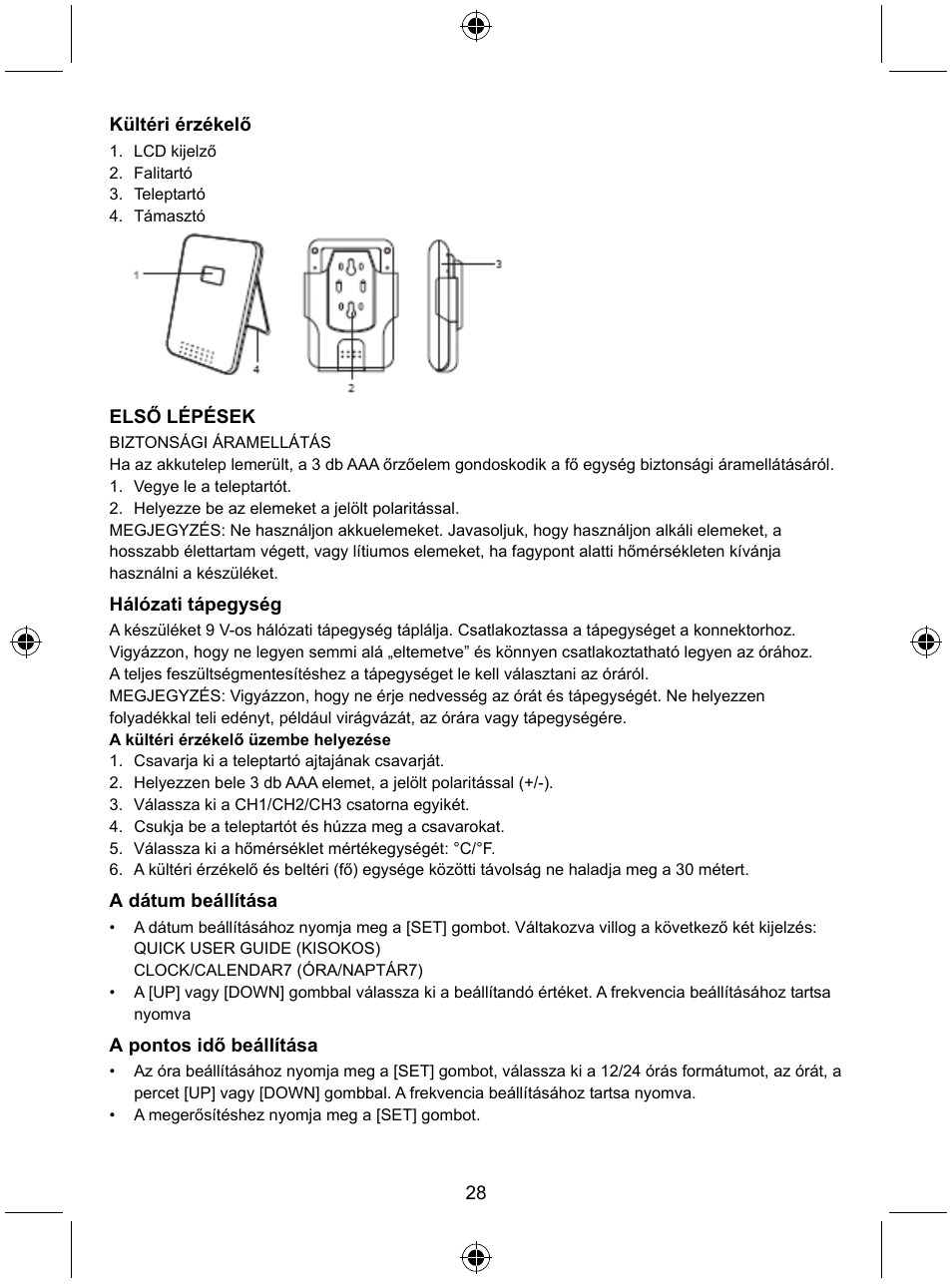 Konig Electronic Radio alarm clock with outside sensor User Manual | Page 28 / 62