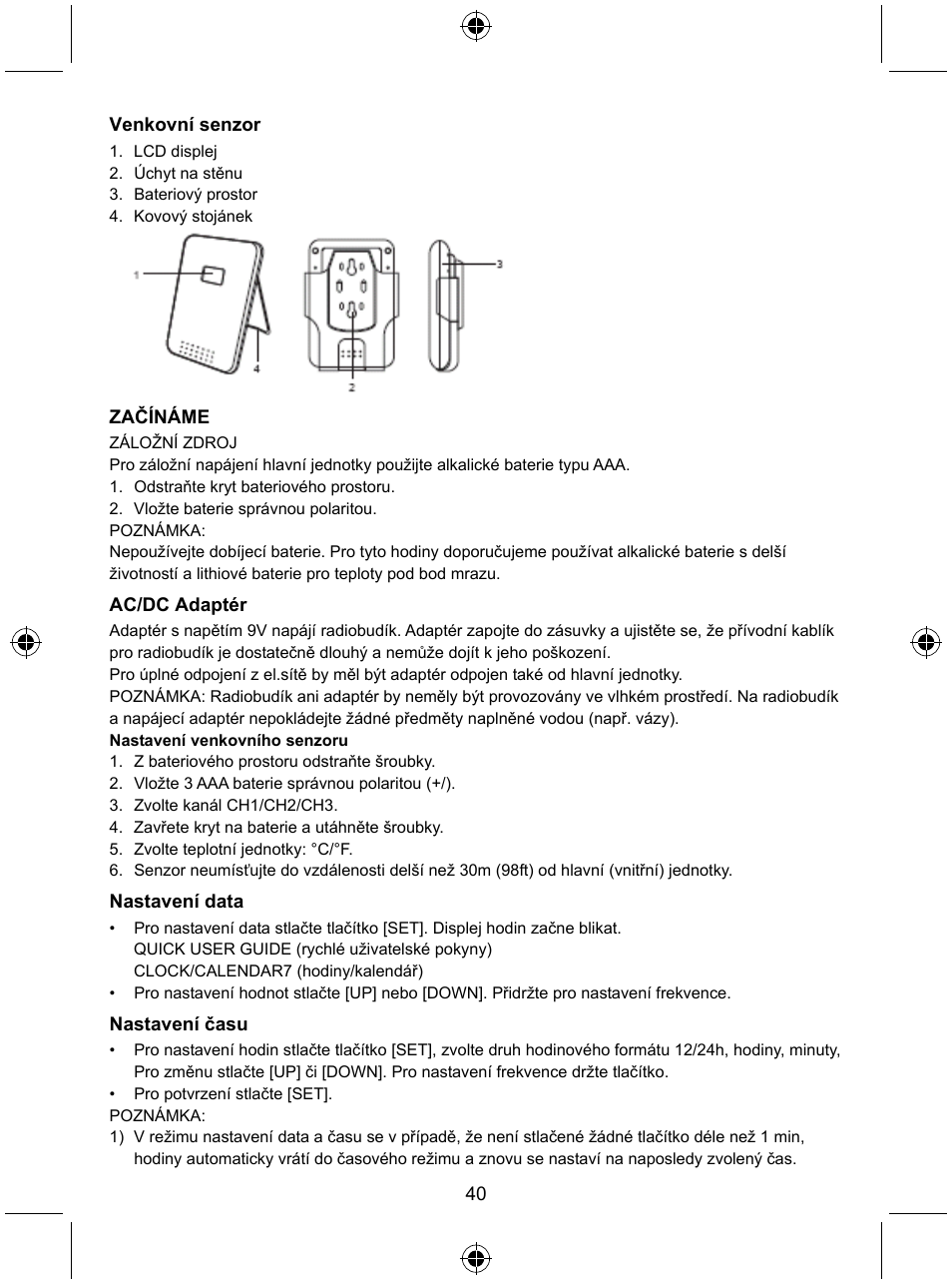 Konig Electronic Radio alarm clock with outside sensor User Manual | Page 40 / 62