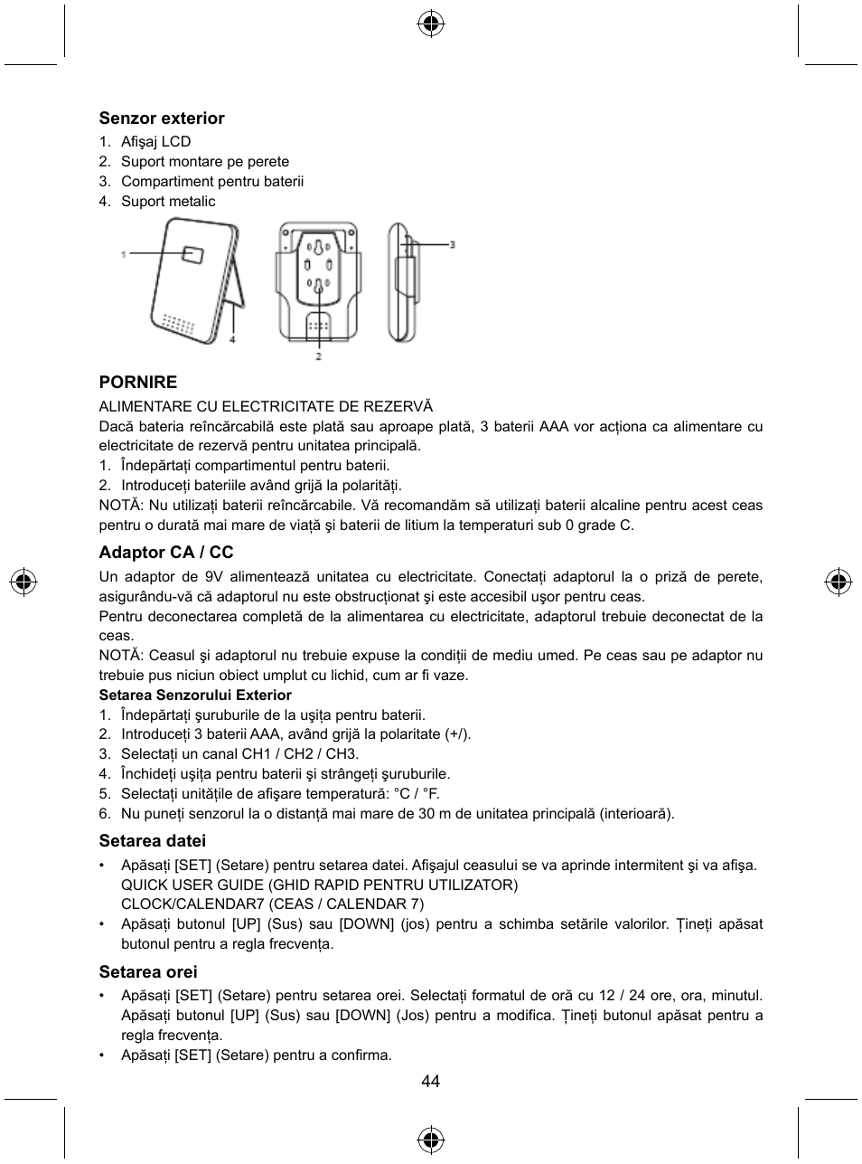 Konig Electronic Radio alarm clock with outside sensor User Manual | Page 44 / 62