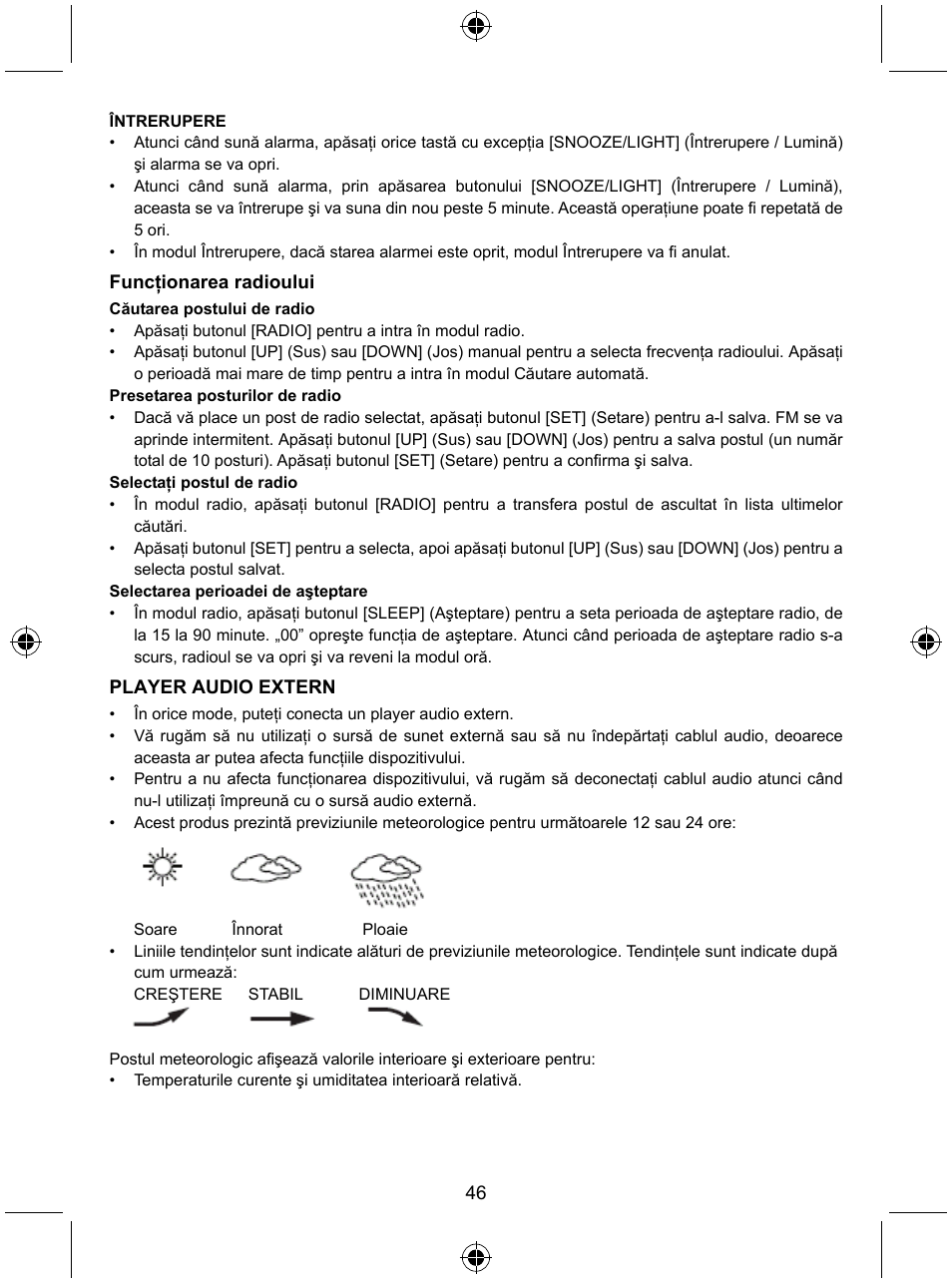 Konig Electronic Radio alarm clock with outside sensor User Manual | Page 46 / 62