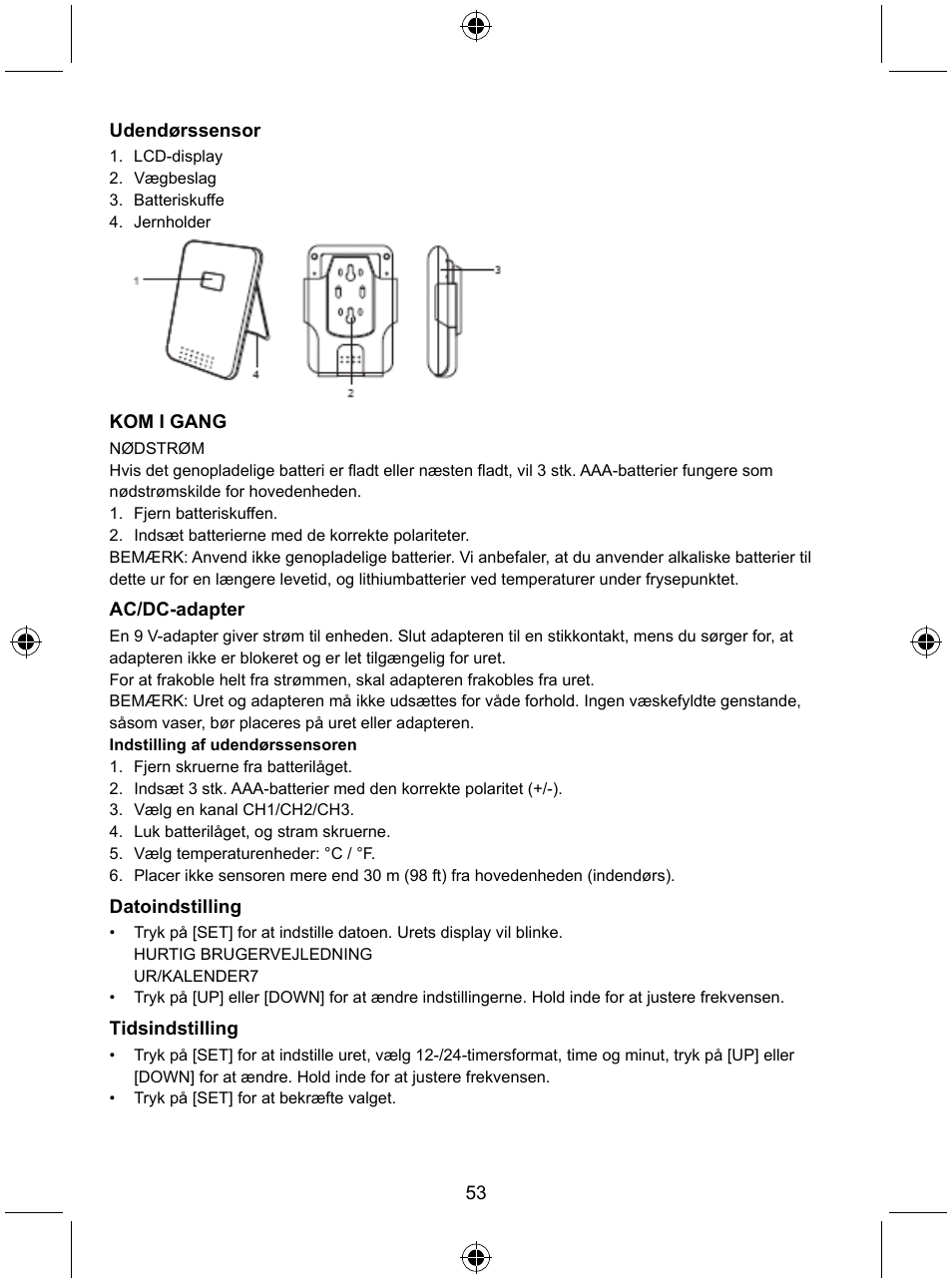 Konig Electronic Radio alarm clock with outside sensor User Manual | Page 53 / 62