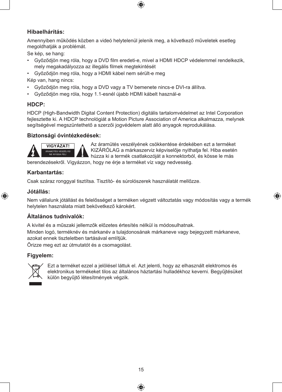 Konig Electronic 2 port HDMI switch User Manual | Page 15 / 29