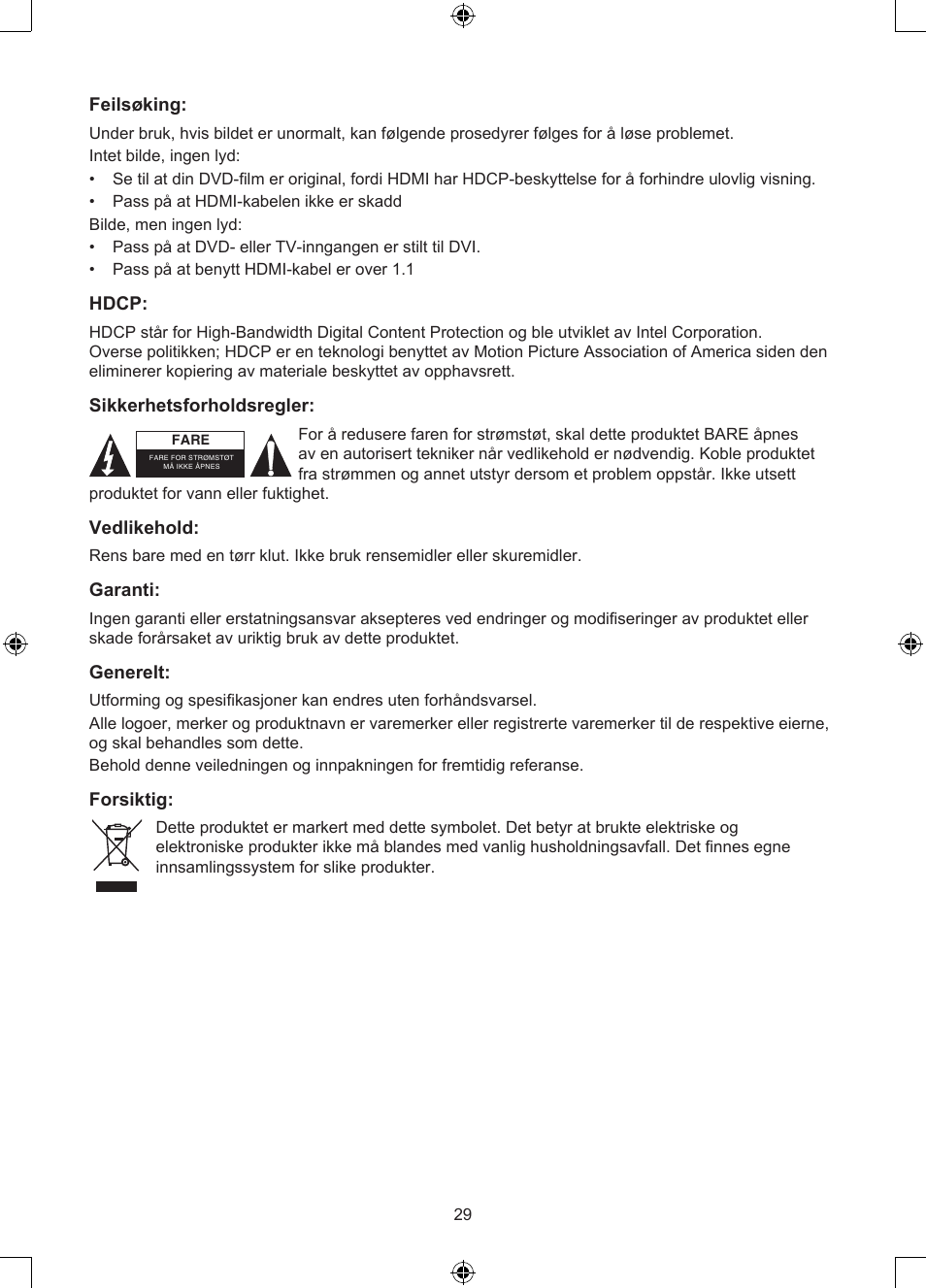 Konig Electronic 2 port HDMI switch User Manual | Page 29 / 29