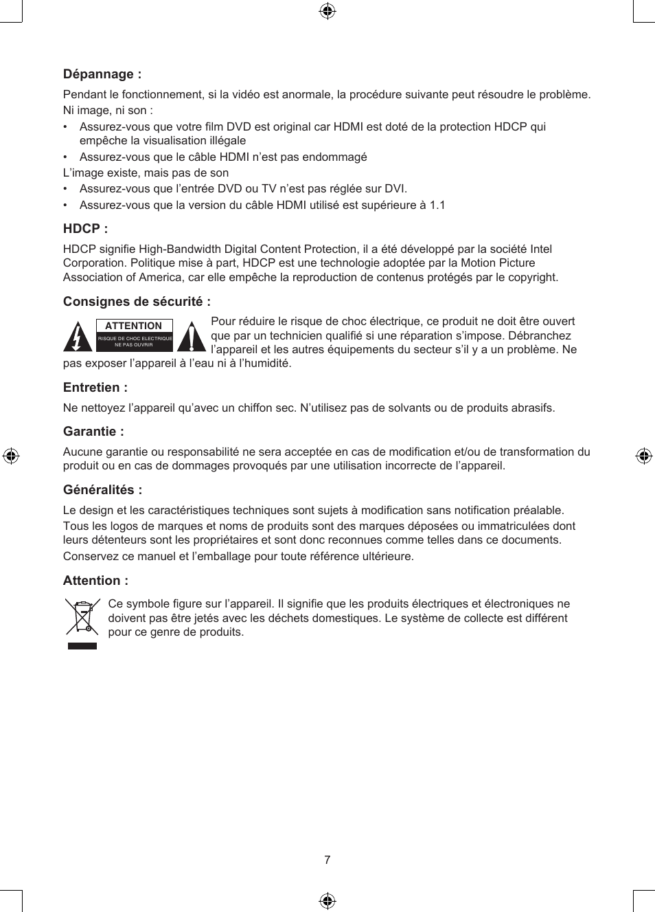 Konig Electronic 2 port HDMI switch User Manual | Page 7 / 29