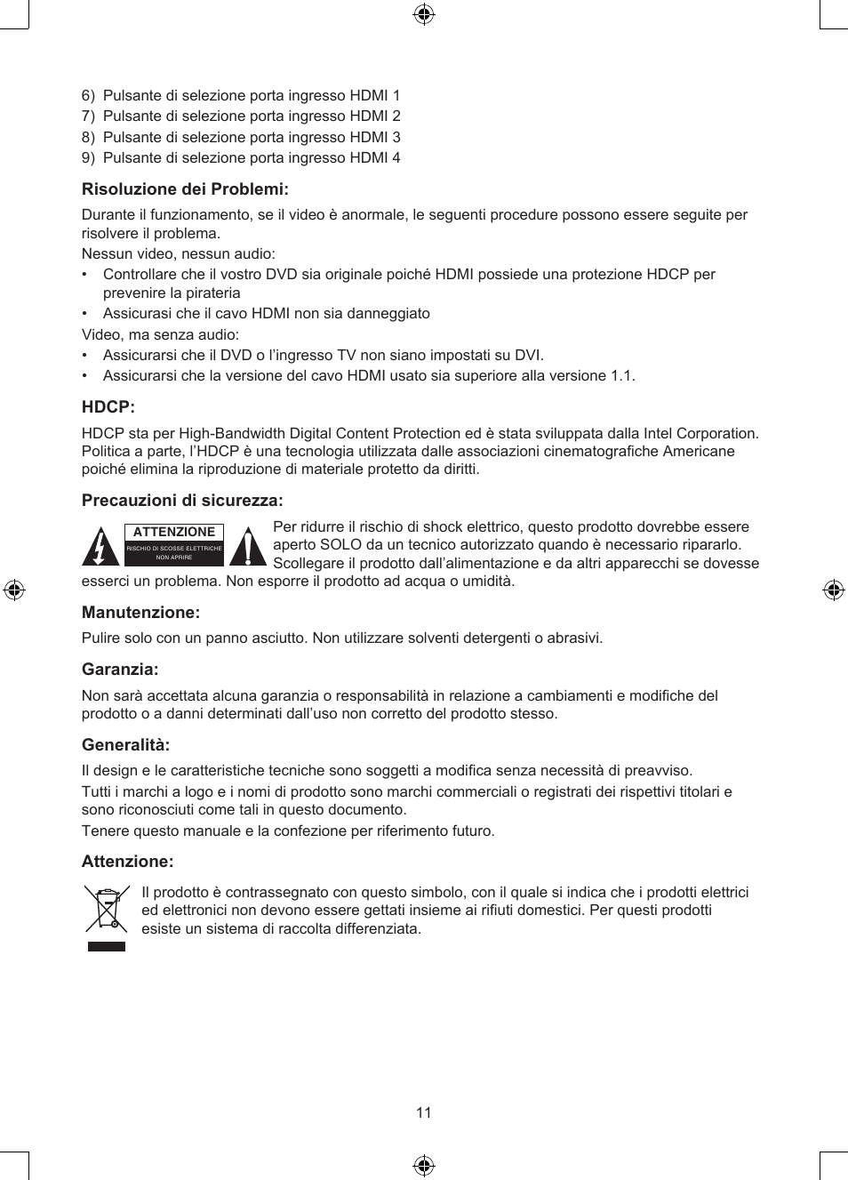 Konig Electronic 4 port HDMI switch User Manual | Page 11 / 29