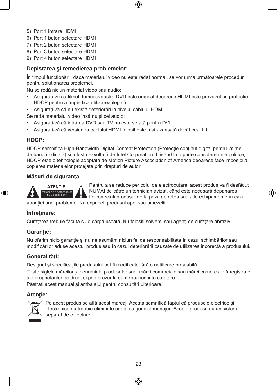 Konig Electronic 4 port HDMI switch User Manual | Page 23 / 29