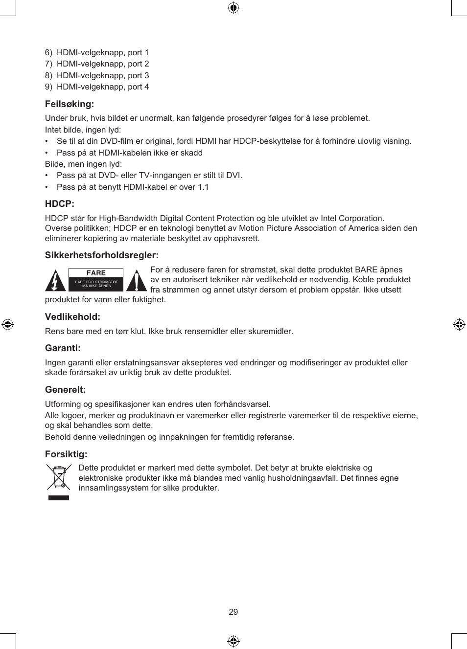 Konig Electronic 4 port HDMI switch User Manual | Page 29 / 29
