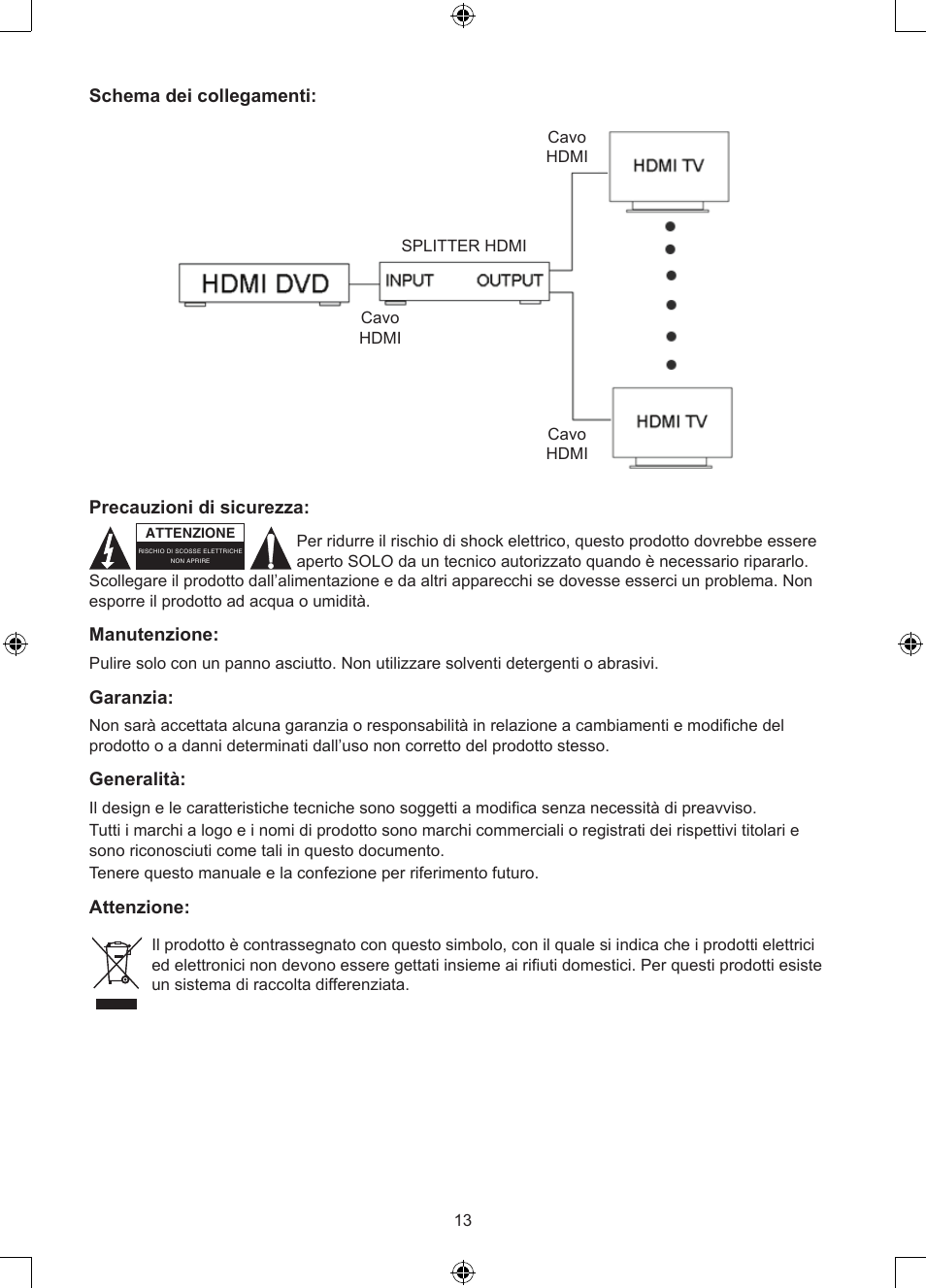 Konig Electronic 8 port HDMI splitter User Manual | Page 13 / 31