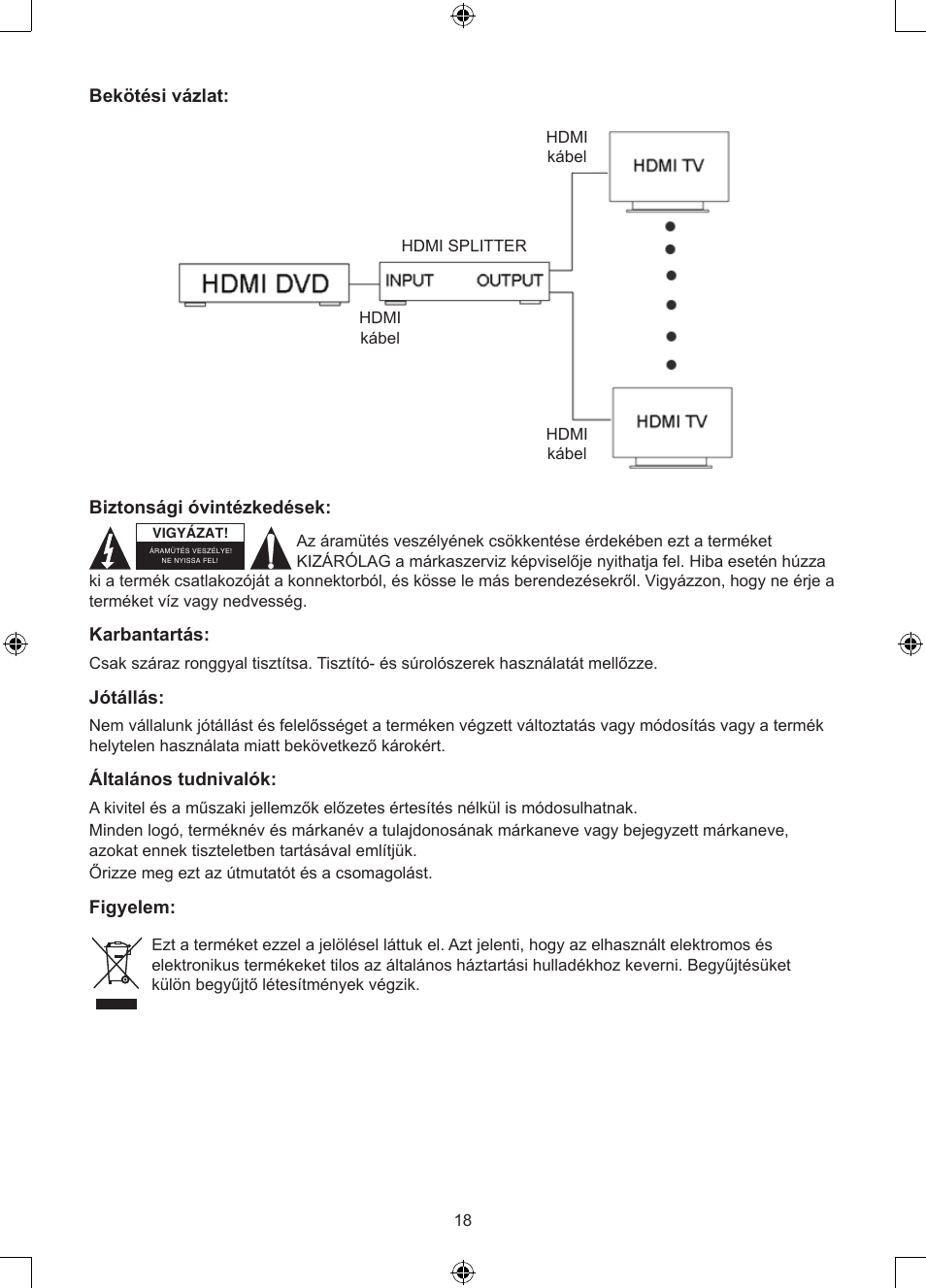 Konig Electronic 8 port HDMI splitter User Manual | Page 18 / 31