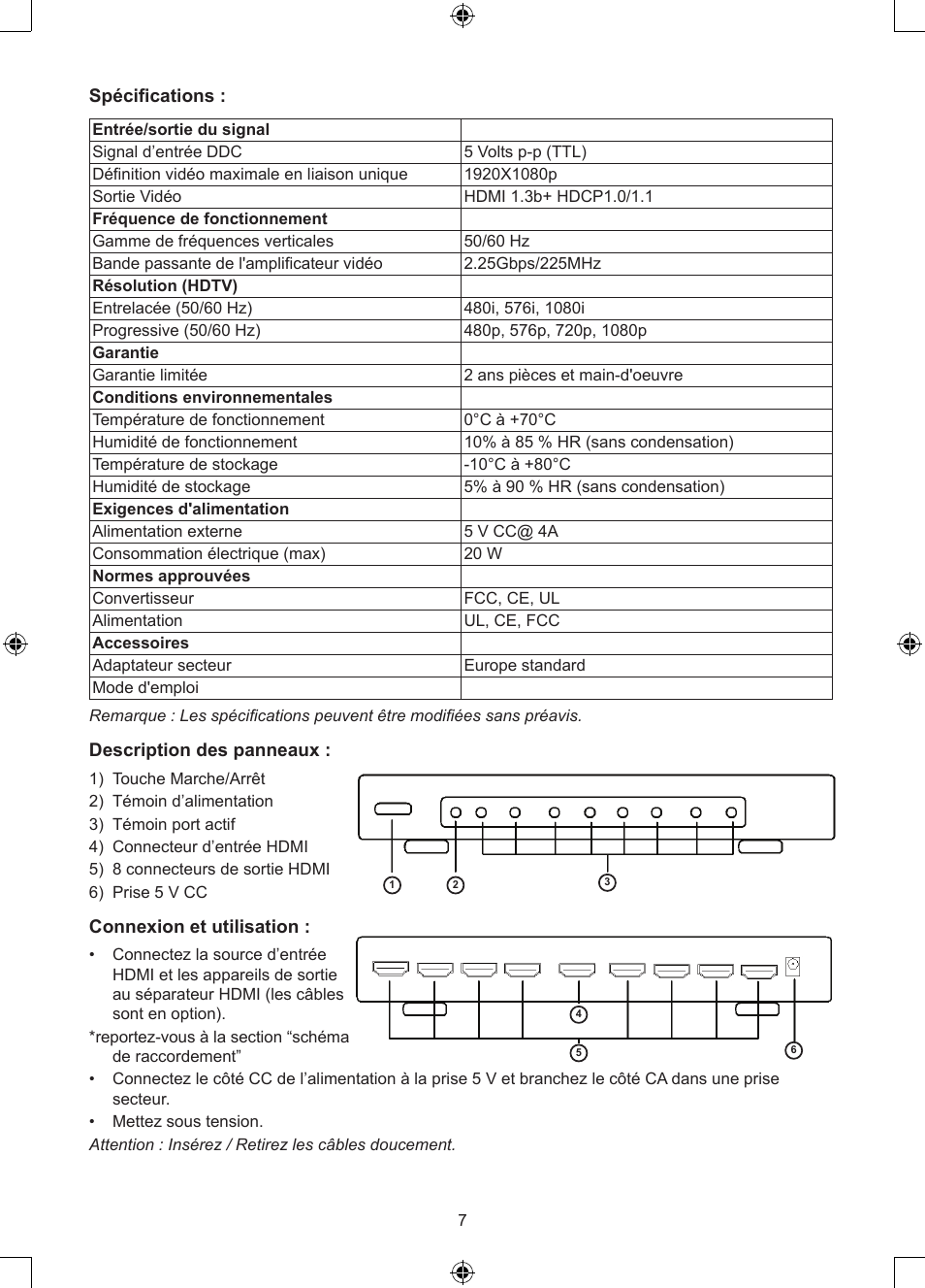 Konig Electronic 8 port HDMI splitter User Manual | Page 7 / 31