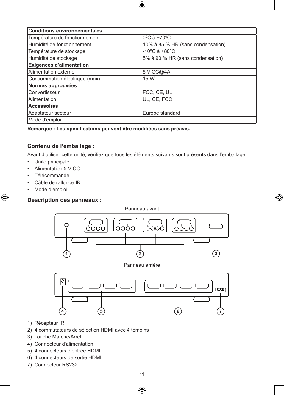 Konig Electronic 4 x 4port HDMI matrix switch User Manual | Page 11 / 52