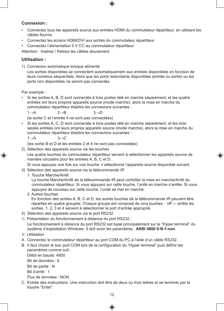 Konig Electronic 4 x 4port HDMI matrix switch User Manual | Page 12 / 52