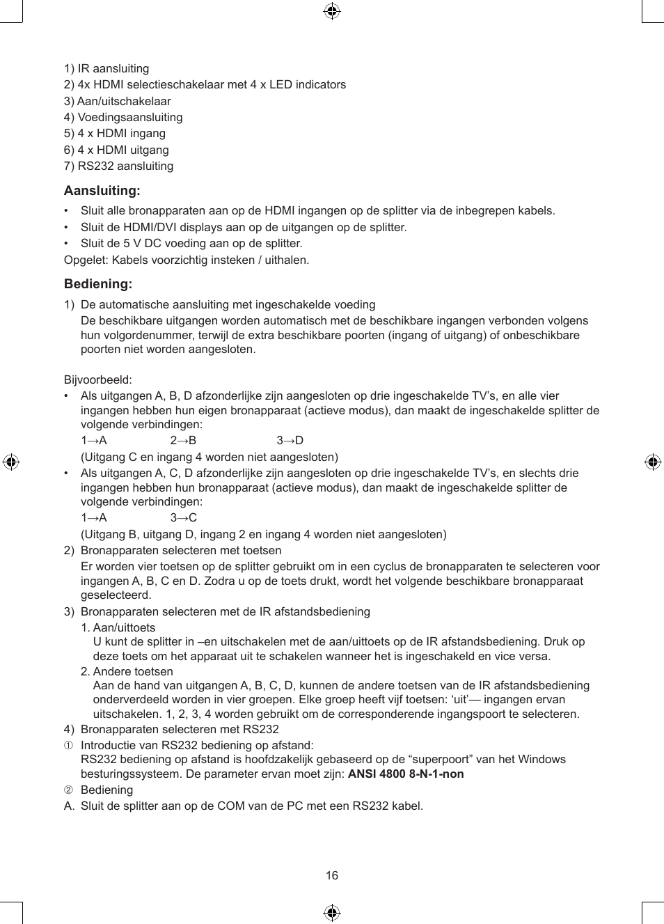 Konig Electronic 4 x 4port HDMI matrix switch User Manual | Page 16 / 52