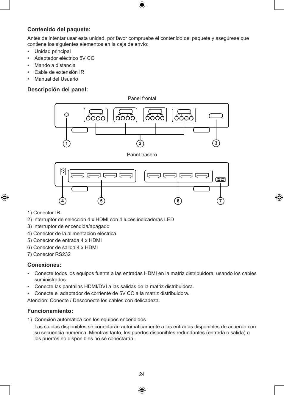 Konig Electronic 4 x 4port HDMI matrix switch User Manual | Page 24 / 52