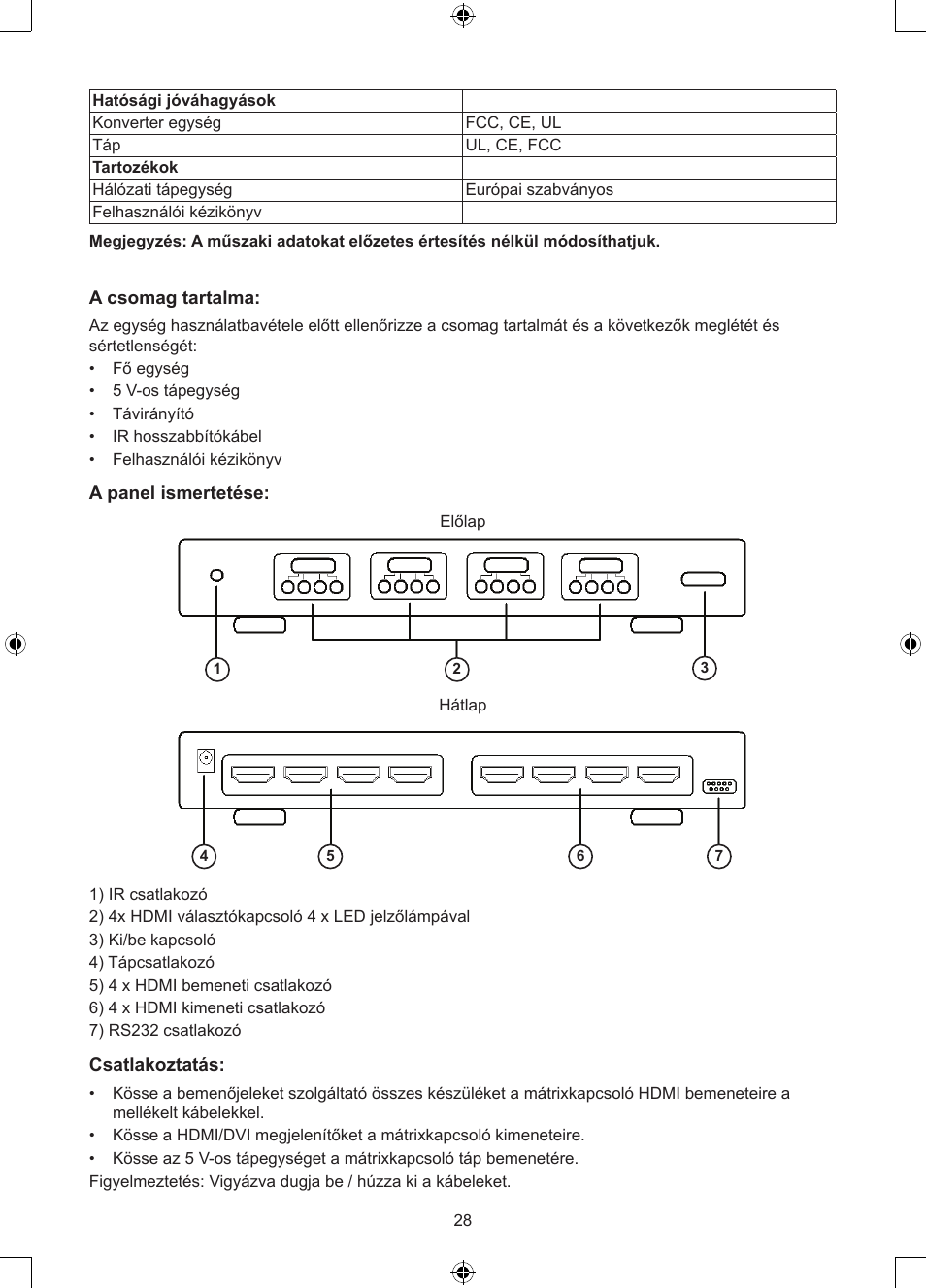Konig Electronic 4 x 4port HDMI matrix switch User Manual | Page 28 / 52