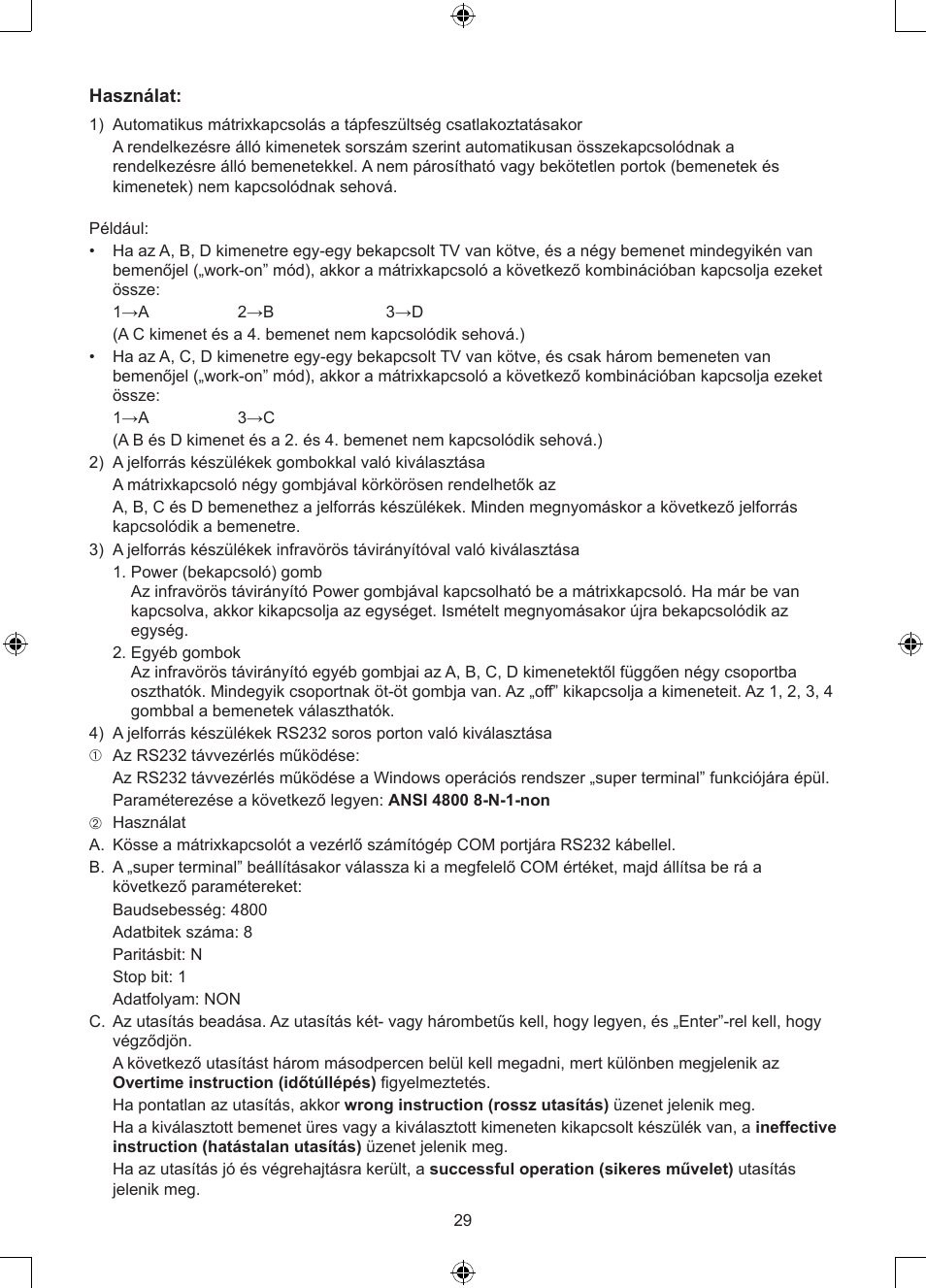 Konig Electronic 4 x 4port HDMI matrix switch User Manual | Page 29 / 52