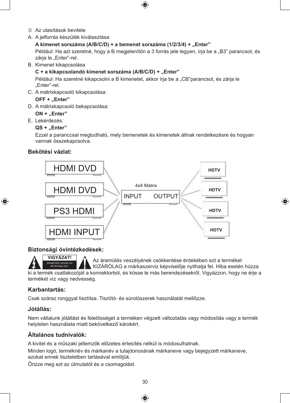 Hdmi dvd, Hdmi dvd hdmi input ps3 hdmi | Konig Electronic 4 x 4port HDMI matrix switch User Manual | Page 30 / 52