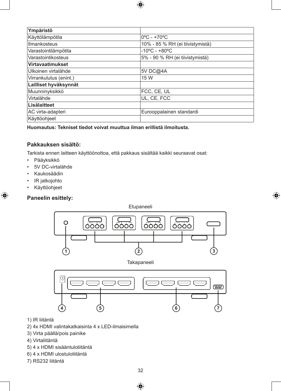 Konig Electronic 4 x 4port HDMI matrix switch User Manual | Page 32 / 52