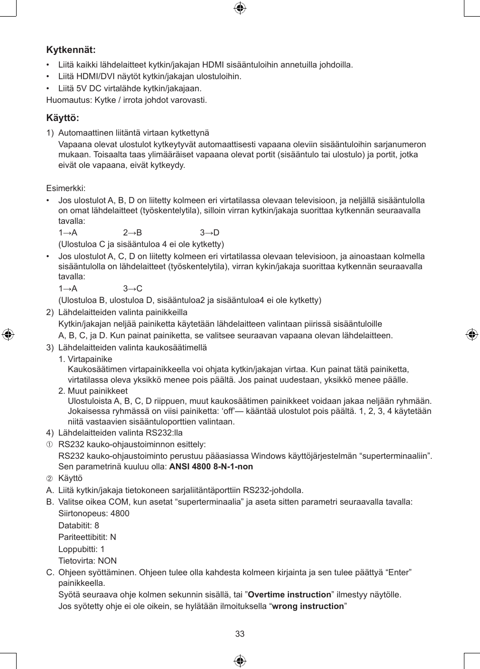 Konig Electronic 4 x 4port HDMI matrix switch User Manual | Page 33 / 52