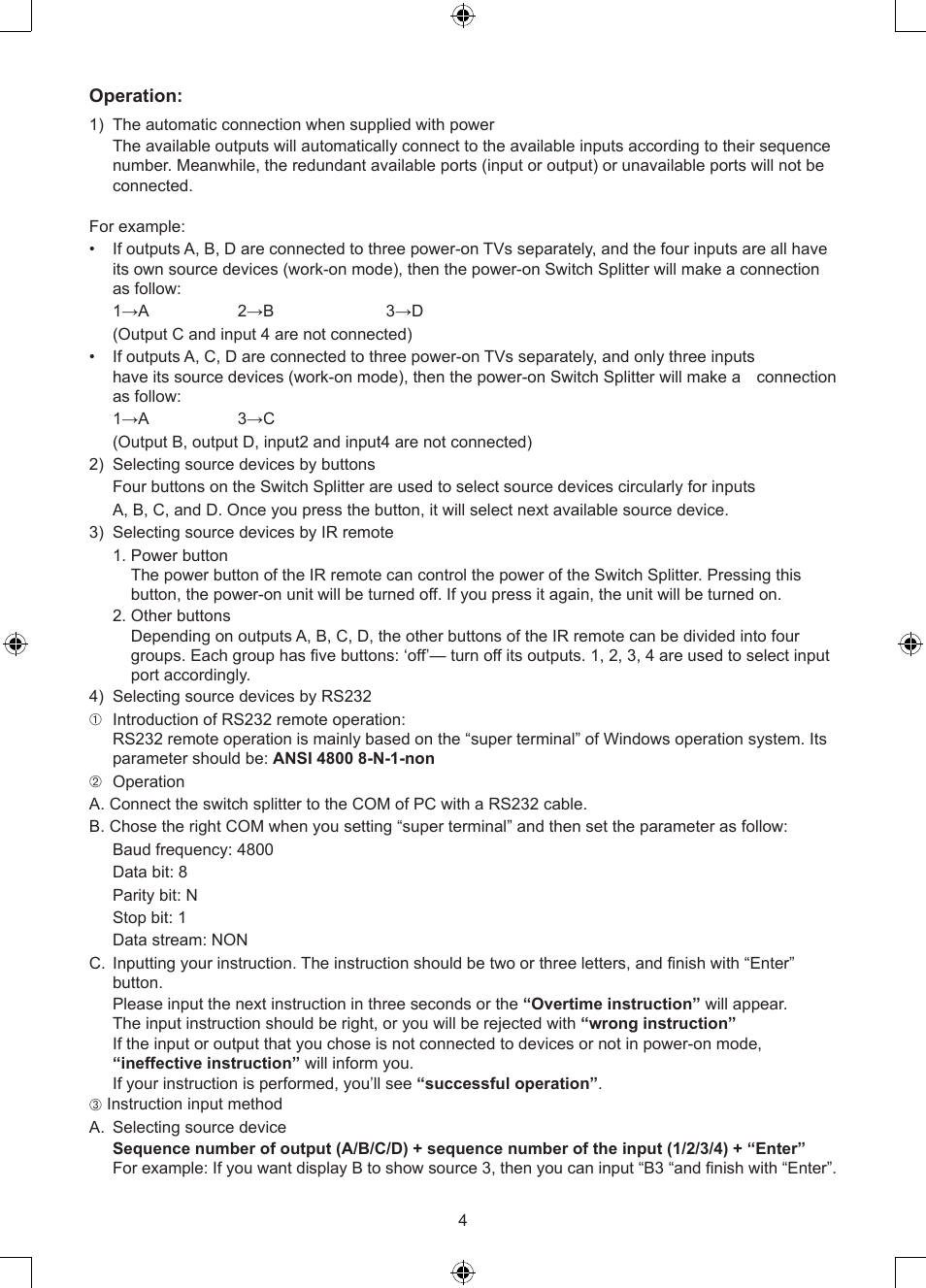 Konig Electronic 4 x 4port HDMI matrix switch User Manual | Page 4 / 52