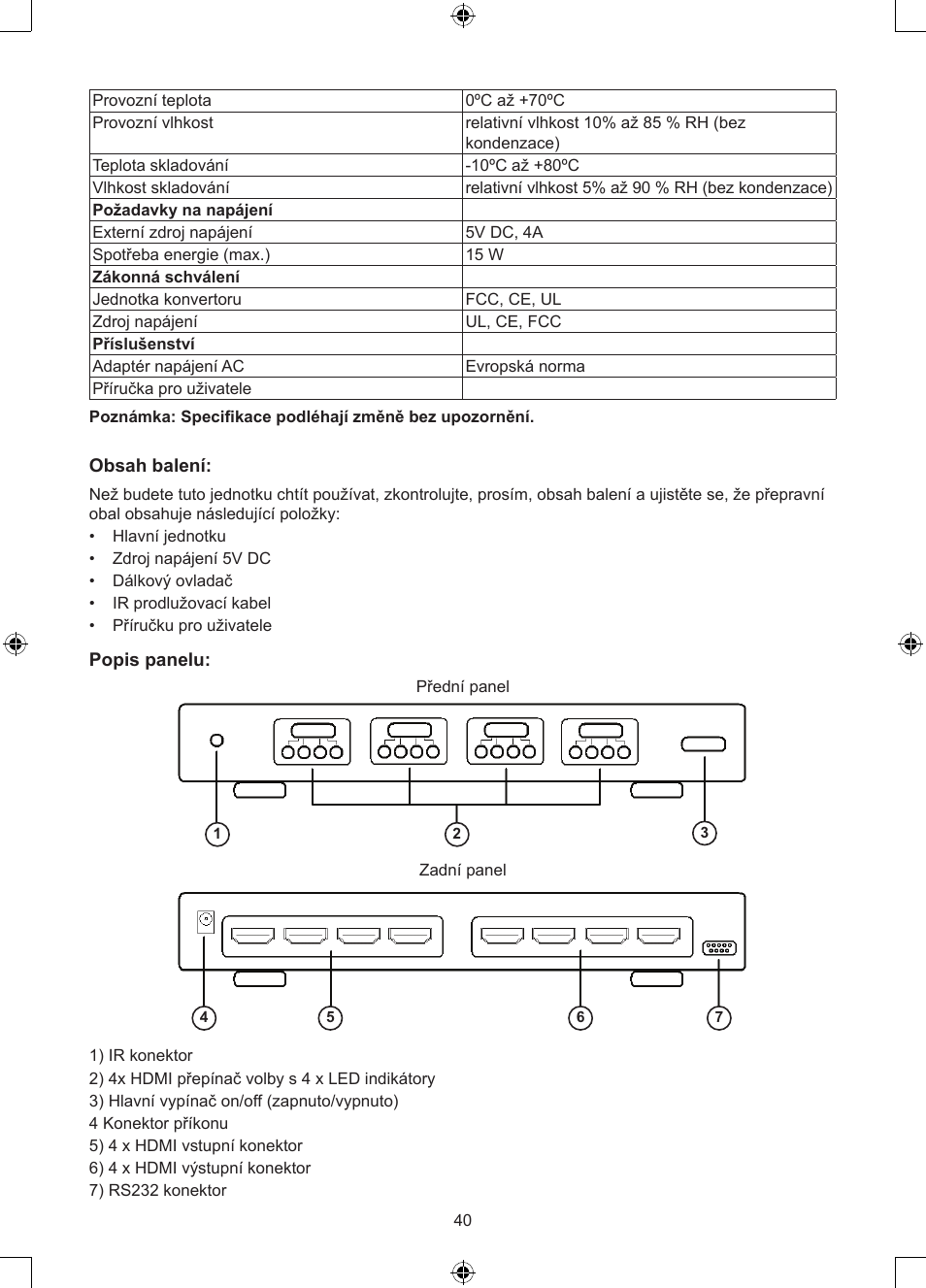 Konig Electronic 4 x 4port HDMI matrix switch User Manual | Page 40 / 52