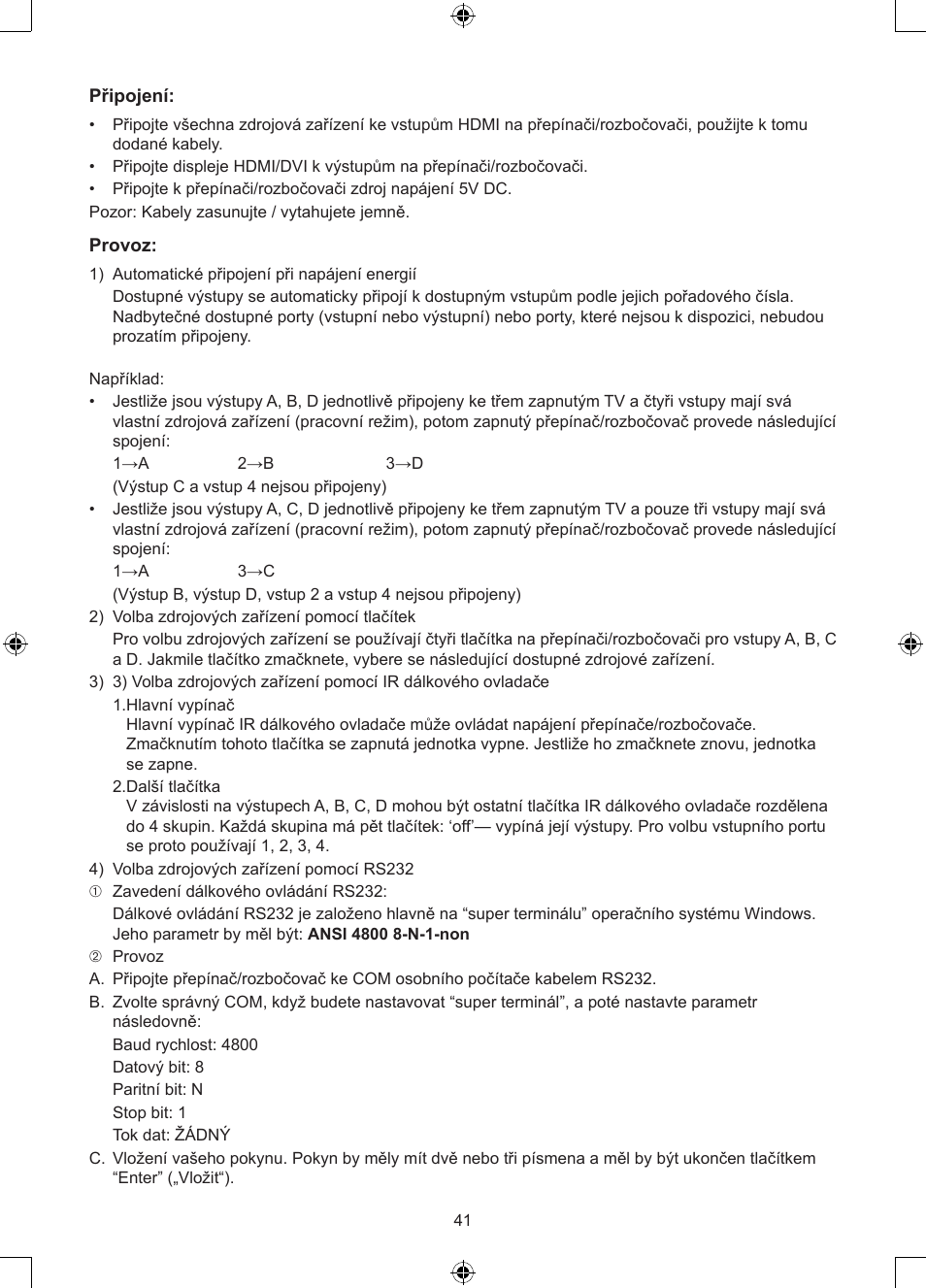 Konig Electronic 4 x 4port HDMI matrix switch User Manual | Page 41 / 52