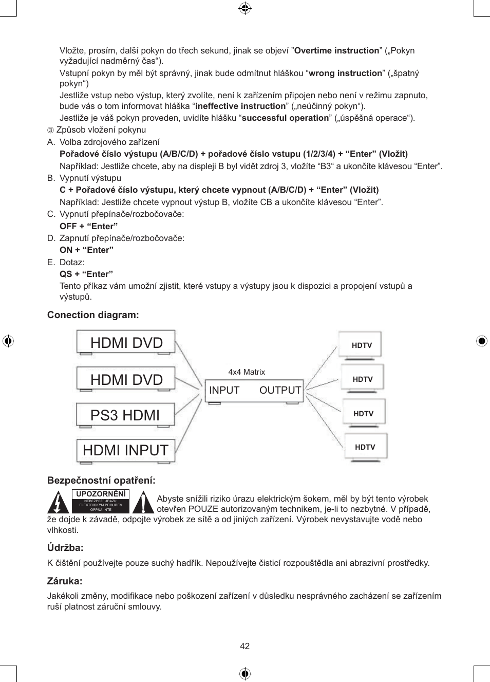 Hdmi dvd, Hdmi dvd hdmi input ps3 hdmi | Konig Electronic 4 x 4port HDMI matrix switch User Manual | Page 42 / 52